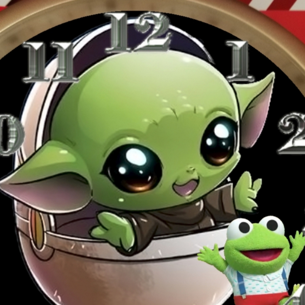 Baby yoda meet baby kermit the frog